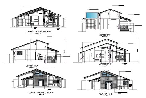 House Section Drawing DWG File - Cadbull