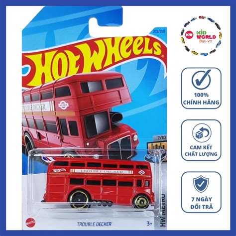 Xe mô hình Hot Wheels basic Bus Trouble Decker HKG Shopee Việt Nam