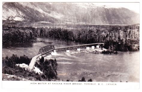 BC – TERRACE, High Water at Skeena River Bridge c.1924-1949 RPPC | Fort kent, Landscape photos ...