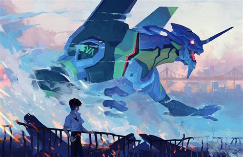 Hình Nền Neon Genesis Evangelion Mech Eva Unit 01 Ikari Shinji