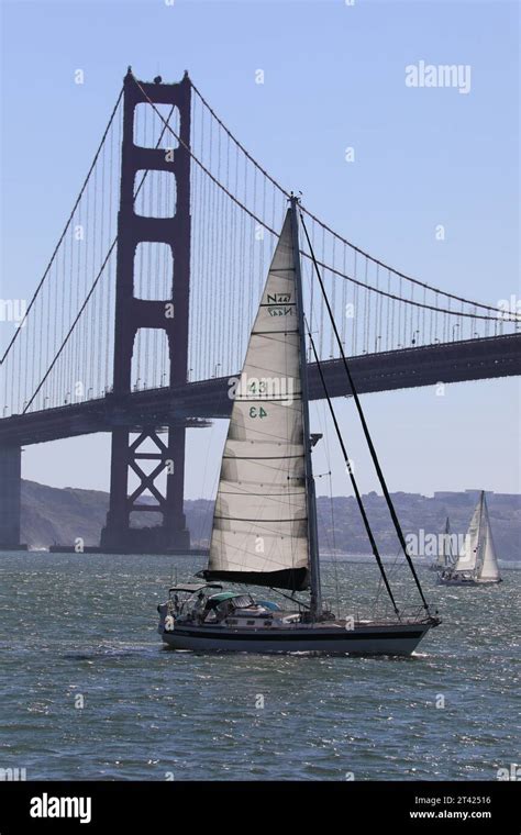 Sailing Under The Golden Gate Bridge Stock Photo Alamy