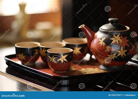 Decorative Traditional Tea Set From Japan Stock Image Image Of