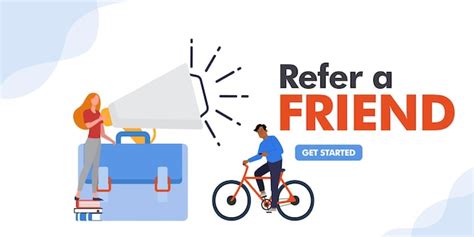 Premium Vector Refer A Friend Concept With People And Megaphone