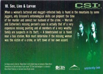 Strictly Ink Csi Series Non Sport Gallery Trading Card Database