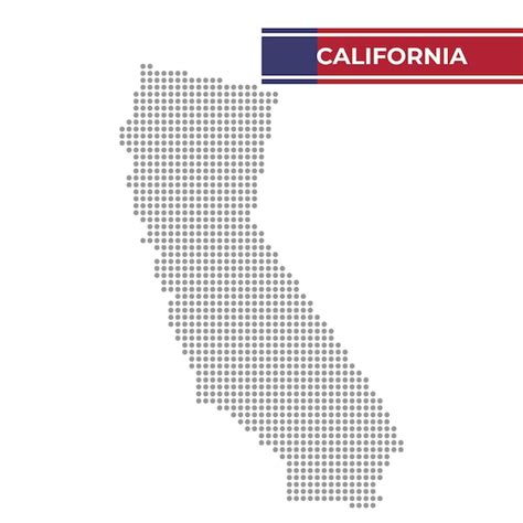 Mapa De Puntos Del Estado De California Vector Premium