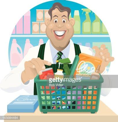 Mother With Kids Buying Groceries At Supermarket Royalty Free SVG ...