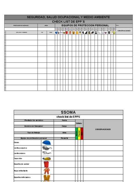 Check List De Epps Pdf Equipo De Protección Personal Equipo Deportivo