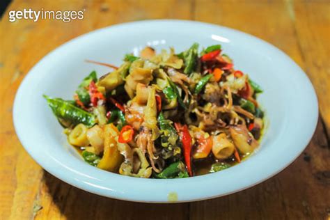 Spicy Stir Fried Squid Or Tumis Cumi Pedas Is Indonesian Traditional