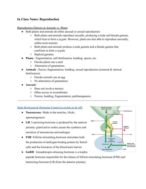 BIOL 112 In Class Notes Reproduction In Class Notes Reproduction