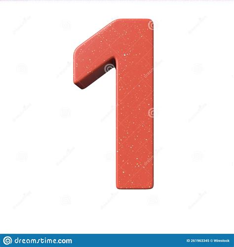 3D Rendering of the Red Number One Isolated on a White Background Stock ...