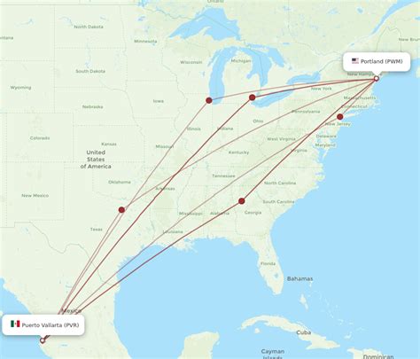 All Flight Routes From Puerto Vallarta To Portland PVR To PWM Flight