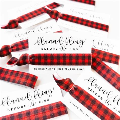 Flannel Fling Before The Ring Buffalo Plaid Bachelorette Hair Tie