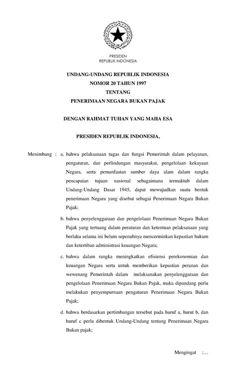 Uu Nomor Tahun Republik Indonesia Undang Undang Republik