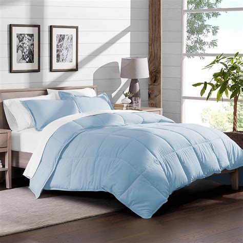 5 Piece Bed In A Bag Twin Comforter Set Light Blue Sheet Set