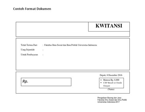 Detail Contoh Kwitansi Pembelian Barang Koleksi Nomer