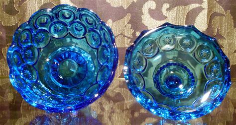 Blue L E Smith Moon And Stars Candy Dish With Pedestal Base And Lid