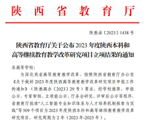 喜讯！我校2个教育教学改革研究项目获批省级立项 西安明德理工学院