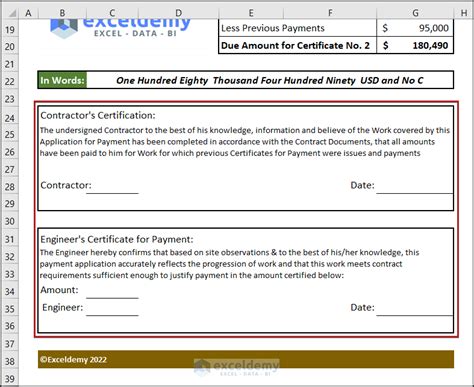 How To Create Interim Payment Certificate Format In Excel