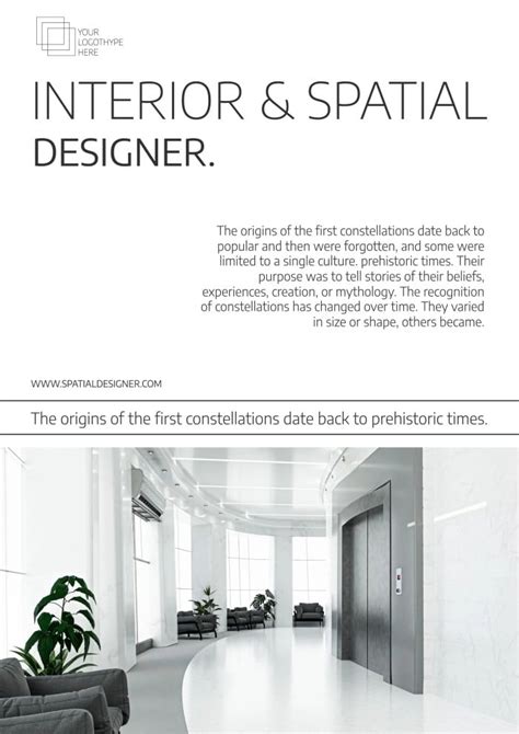 Free Modern Interior Spatial Designer Poster Template