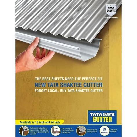 Galvanized Iron Galvanised Tata Shaktee Gi Rainwater Roof Gutter For