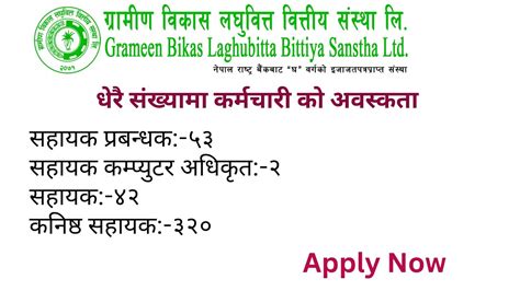 Grameen Bikash Laghubitta Bittiya Sanstha Ltd Announced Vacancy