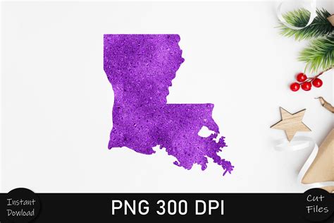 Louisiana Violet Glitter Usa Map Graphic By Rizu Designs · Creative Fabrica