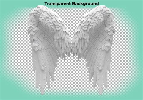 Realistic Angel Wings Isolated On Transparent Background Premium AI