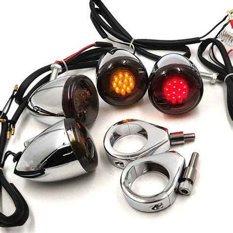 Kit De Setas Para Motocicleta Harley Davidson Bullet Led Conjunto De