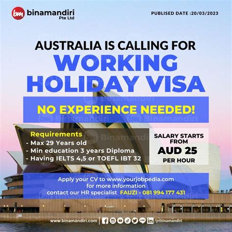 Australia Working Holiday Visa Binamandiri