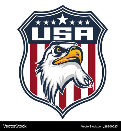 Eagle Made In Usa United States America Logo Vector Image