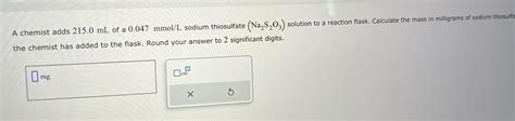 Solved A Chemist Adds Ml Of A Mmoll Sodium Chegg