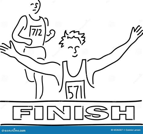 Runners Finish Line Cartoon Stock Illustration - Image: 6536307