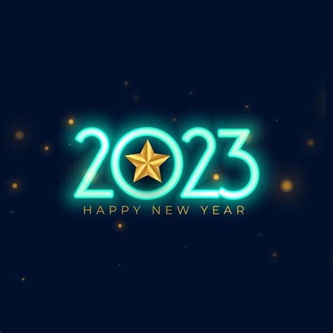Светящийся новогодний баннер 2023 года с векторной иллюстрацией дизайна ...