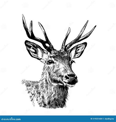 Hand Drawn Deer Sketch Stock Vector Illustration Of Design 319251684