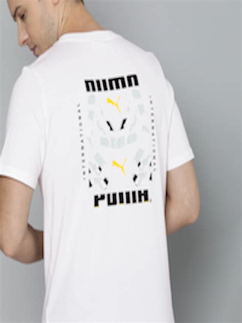 Buy Puma Men White Logo Graphics Printed T Shirt - Tshirts for Men ...