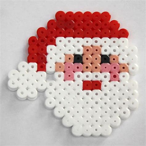 Perler Bead Santa Hama Beads Christmas Christmas Perler Beads