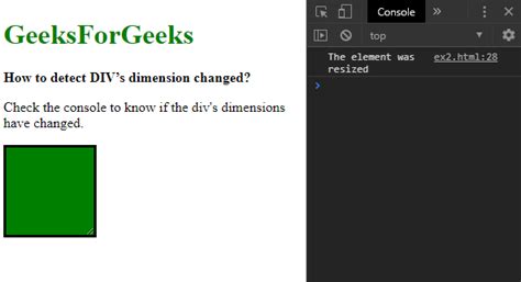 How To Detect The Change In Divs Dimension Geeksforgeeks