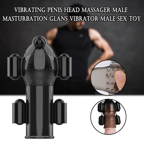 Novo produto vibratório pênis cabeça massageador masculino masturbador