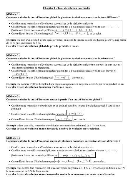 Ntroduire 88 Imagen Taux D évolution Formule Commerce Fr