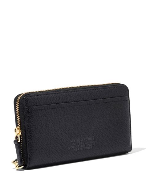 Marc Jacobs The Continental Leather Wallet In Black Modesens