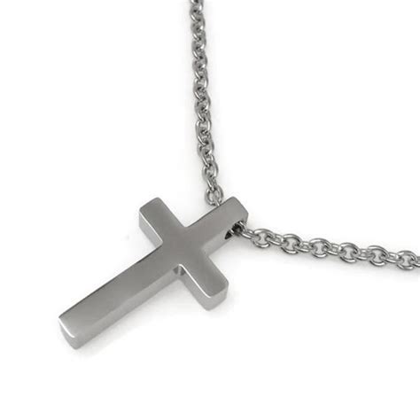 Simple Small Cross Necklace For Men Stainless Steel Jewelry