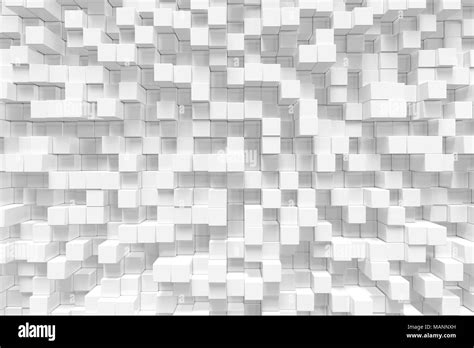 White Geometric Cube Cubical Boxes Squares Form Abstract Background