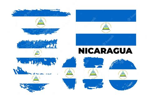 Bandera De Nicaragua República De Nicaragua Plantilla Para Diseño De Premio Vector Premium