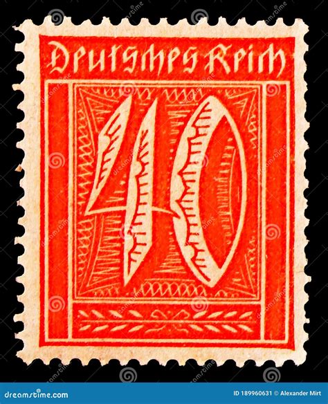 Postage Stamp Printed In Germany Shows Numeral Definitives Numerals