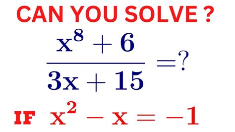 Olympiad Mathematics Algebra Equation Solving You Should Use This