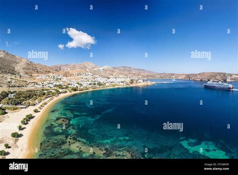 The Beach Livadakia Next To The Port Livadi Of Serifos Island In