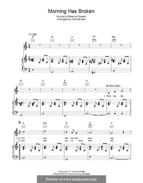 Morning Has Broken By C Stevens Sheet Music On Musicaneo