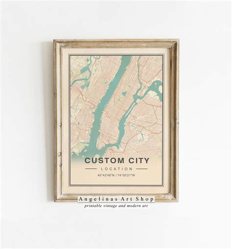 Vintage Custom Map Vintage City Map Vintage City Vintage - Etsy