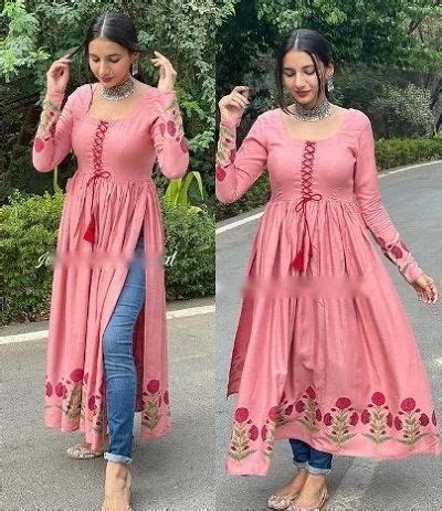 Latest Kurti Design in 2023 | Long kurti designs, Kurti with jeans ...