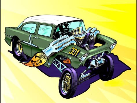 55 Chevy Gasser Drawn Scanned And Photoshopped By Me Rdrawing